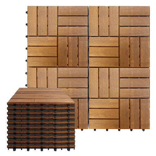 RoomFaire 12" x 12" Interlocking Deck Tiles Wayfair